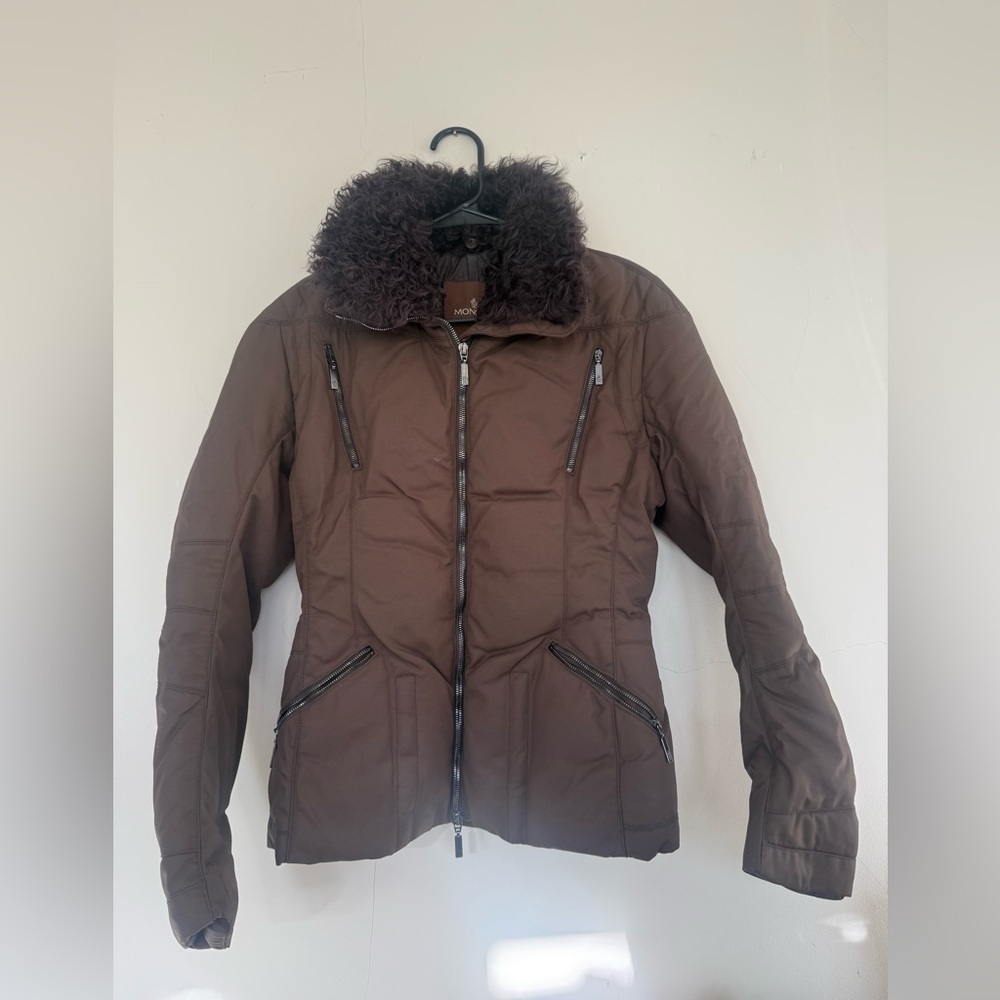 Moncler fur collar coat
